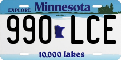 MN license plate 990LCE