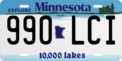 MN license plate 990LCI