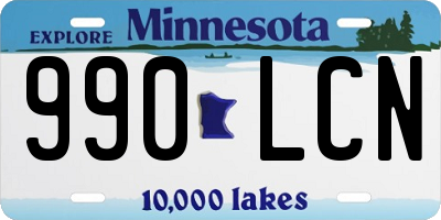 MN license plate 990LCN