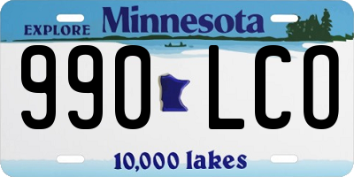 MN license plate 990LCO