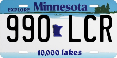 MN license plate 990LCR