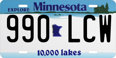 MN license plate 990LCW