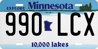 MN license plate 990LCX