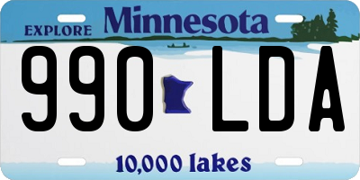 MN license plate 990LDA