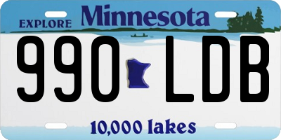 MN license plate 990LDB