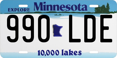 MN license plate 990LDE