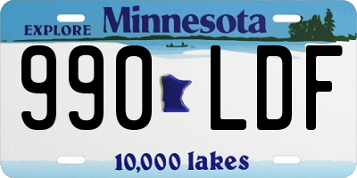 MN license plate 990LDF
