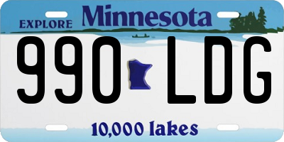 MN license plate 990LDG