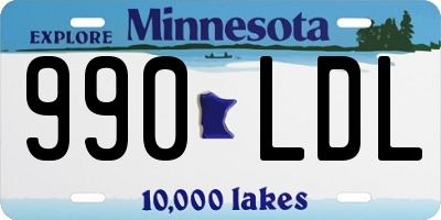 MN license plate 990LDL