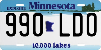 MN license plate 990LDO