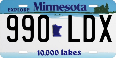 MN license plate 990LDX