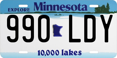 MN license plate 990LDY