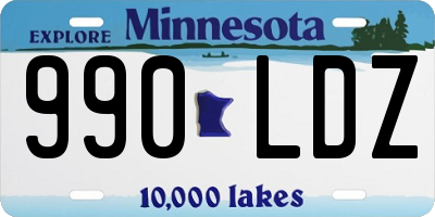 MN license plate 990LDZ