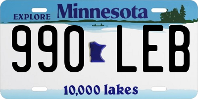 MN license plate 990LEB