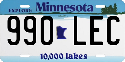 MN license plate 990LEC