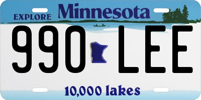 MN license plate 990LEE