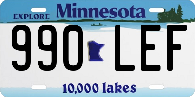 MN license plate 990LEF
