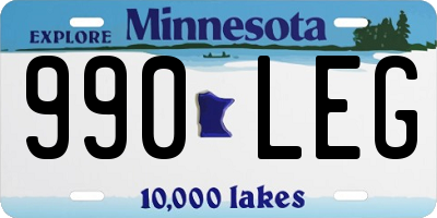 MN license plate 990LEG