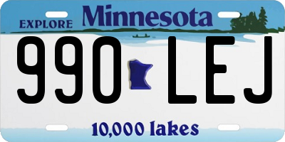 MN license plate 990LEJ