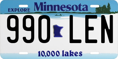 MN license plate 990LEN