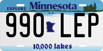 MN license plate 990LEP