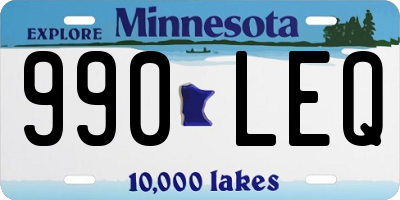 MN license plate 990LEQ