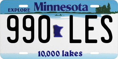 MN license plate 990LES