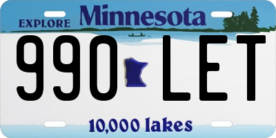 MN license plate 990LET