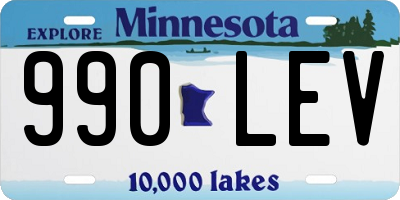 MN license plate 990LEV