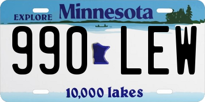MN license plate 990LEW