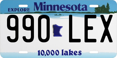 MN license plate 990LEX
