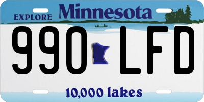 MN license plate 990LFD