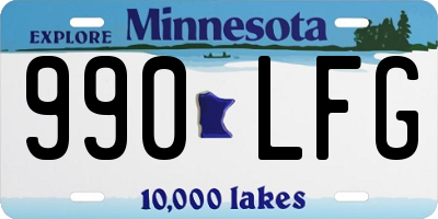 MN license plate 990LFG