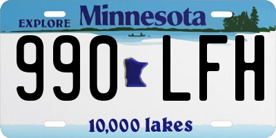 MN license plate 990LFH
