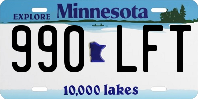 MN license plate 990LFT