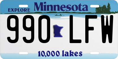 MN license plate 990LFW