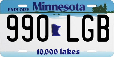 MN license plate 990LGB