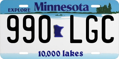 MN license plate 990LGC