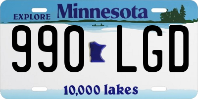 MN license plate 990LGD