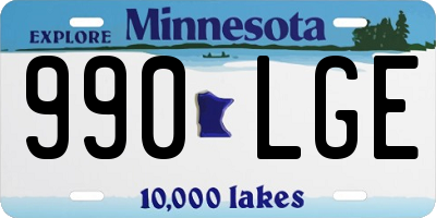 MN license plate 990LGE