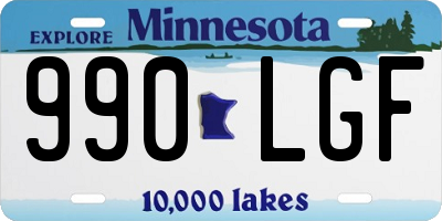 MN license plate 990LGF