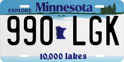 MN license plate 990LGK