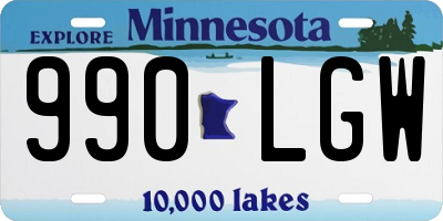MN license plate 990LGW