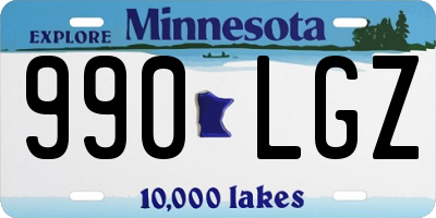 MN license plate 990LGZ