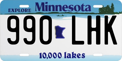 MN license plate 990LHK