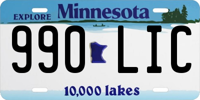 MN license plate 990LIC