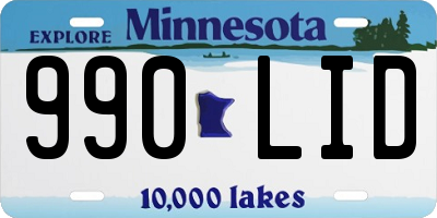 MN license plate 990LID