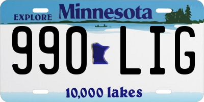 MN license plate 990LIG