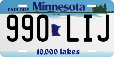 MN license plate 990LIJ