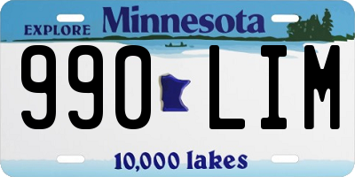 MN license plate 990LIM